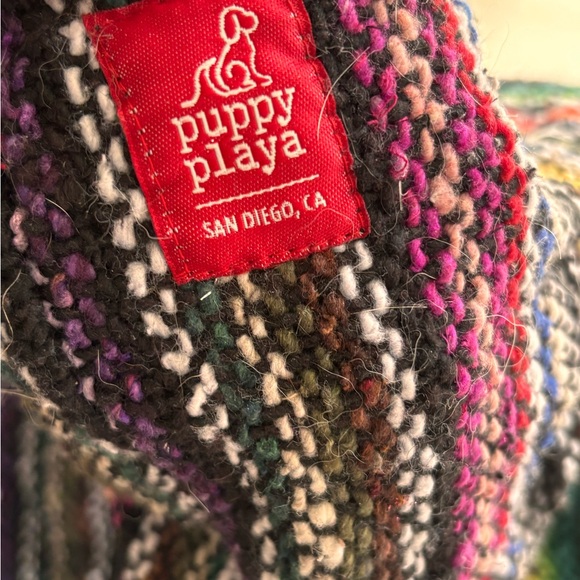 Multicolor Striped Knit Dog Hoodie - Cozy Pet Sweater - Picture 6 of 7